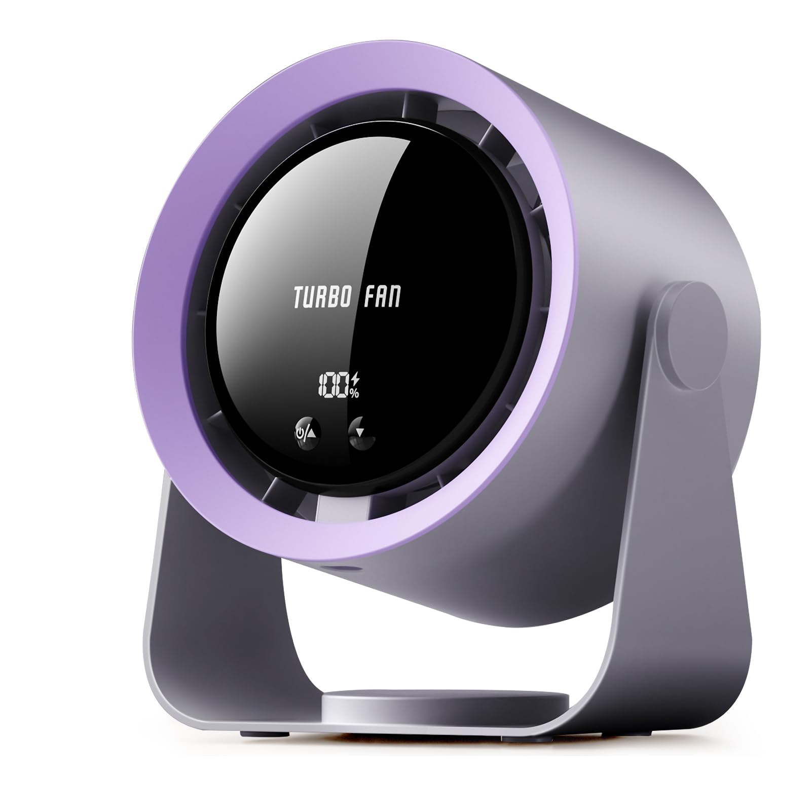 yokye Desk Fan, USB Desktop Fan with LED Display & Long Battery Life, 100 Speeds, 90° Adjustable Head Tilt, 3-in-1 Powerful Table Fan for Bedroom, Kitchen, Office, Home,Camping (Dark Gray)