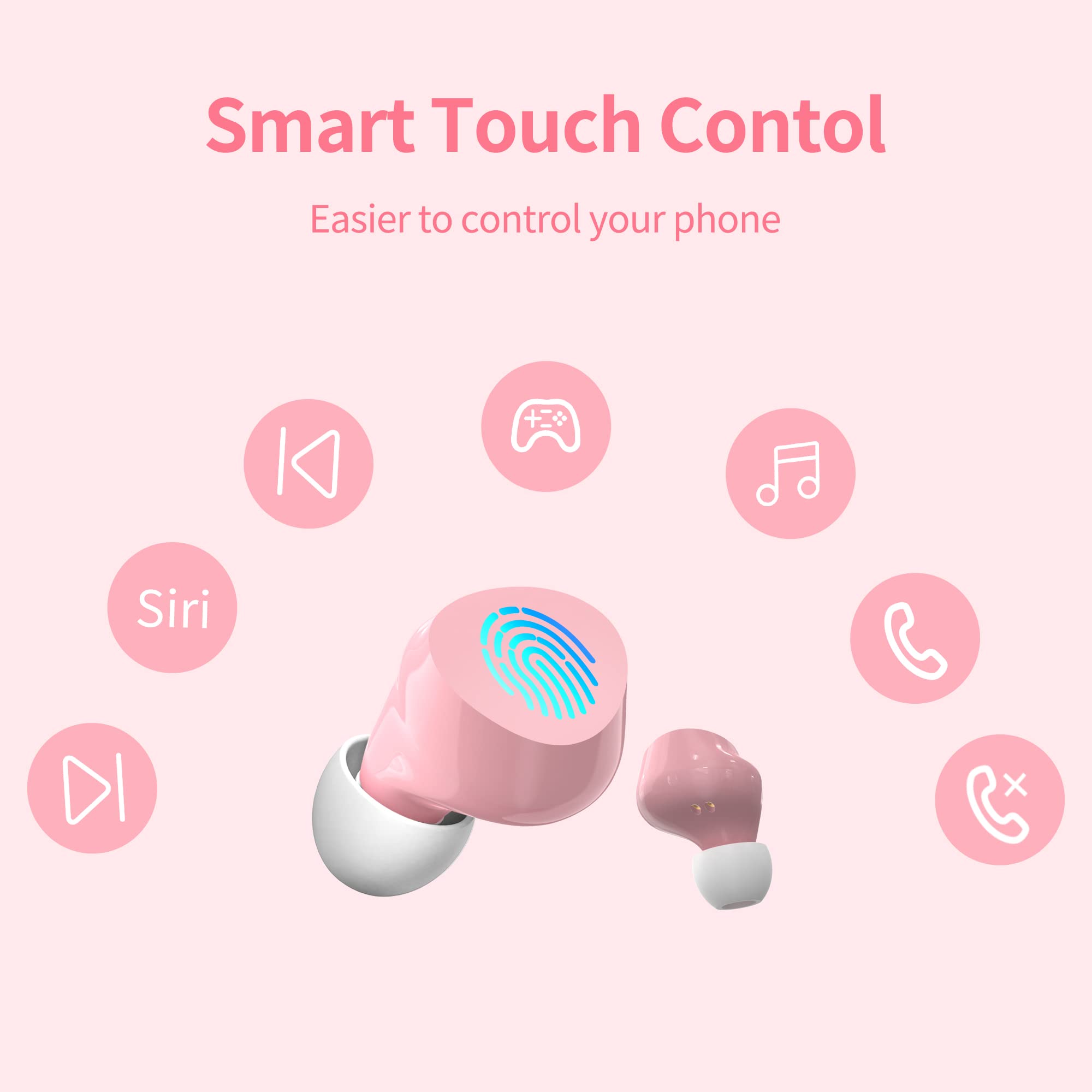 Earbuds for Kids Cute Design in-Ear Wireless Earphones for Kids Boys Adult Bluetooth 5.3 Waterproof Sport Stereo Headphones with Mic for Phone