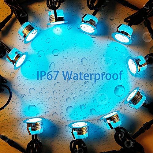 INDARUN RGBW WiFi Led Decking Lights Waterproof IP67 Ø31MM 12V - Led Plinth Light Kits for Terrace/Patio/Path/Garden/Decoration, 20 Packs