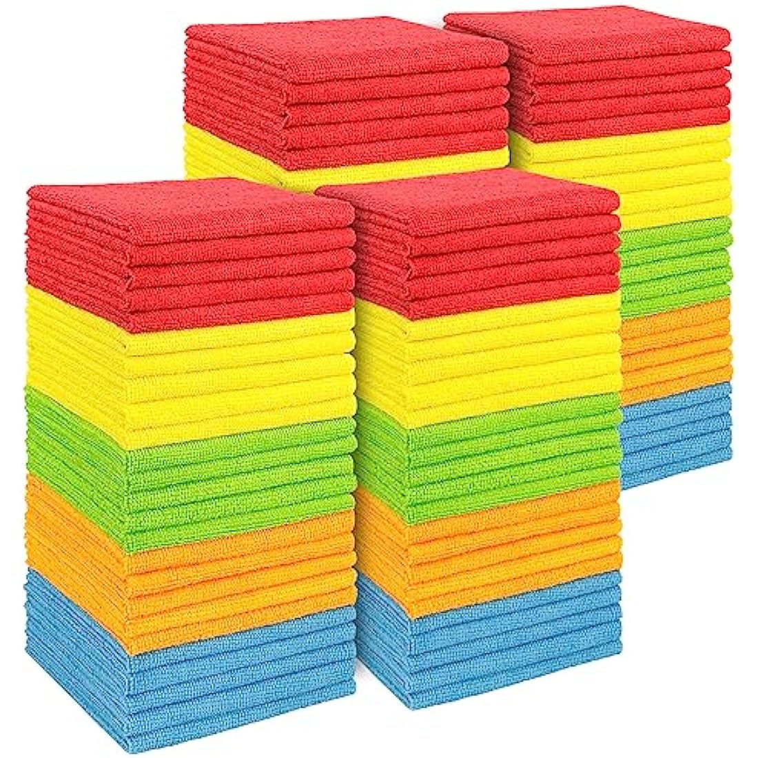 AIDEA Microfibre Cloths 100 Pack, Ultral Absorbent Lint-Free Washcloths Microfiber Cleaning Rags, All-Purpose Washable Car Cloth Wipes for Detailing, Office, Household Cleaning,30X30CM