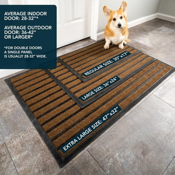 ubdyo Door Mats Indoor - Extra Durable Dirt Trapping Indoor Mats - Non-slip Rubber Rubber Door Mat - Low Profile Welcome Mat - (80 x 120 cm, Bright Brown)