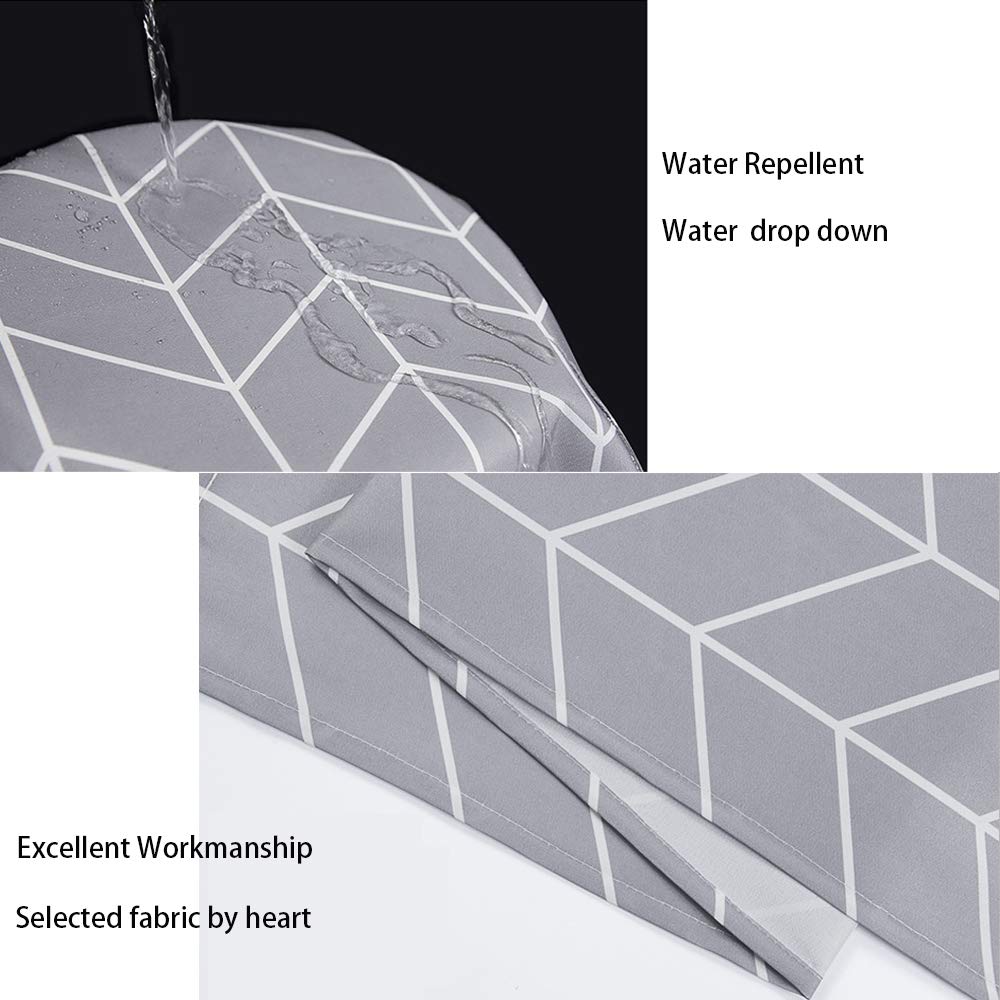 EurCross Extra Wide Shower Curtain 300 x 200cm Drop, Mould proof Mildew Resistant Grey Large Shower Curtain for Bathroom with Geometric Pattern 3m x