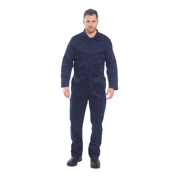 Portwest S999 Men's Work Coveralls - Protective Polycotton Work Overalls Durable Workwear Boiler Suit for Mechanics Warehouse Garages DIY Navy, X-Large
