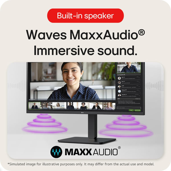 LG Electronics Curved UltraWide Monitor 34WR55QK, 34 inch, 1440p, 100Hz, 5ms Response Time, VA Panel, Smart Energy Saving, USB-C (65W Power Delivery), Displayport, HDMI