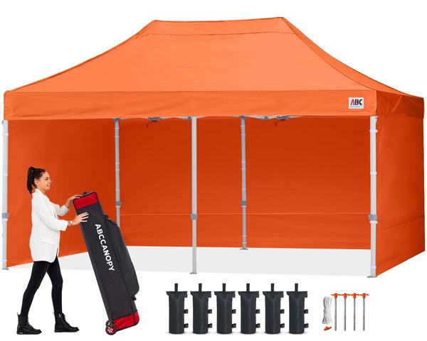 ABCCANOPY 3x6M Pop Up Gazebo Canopy Commercial Tents Market stall with 4 Removable Sidewalls and Roller Bag Bonus 4 Weight Bags (Grey)
