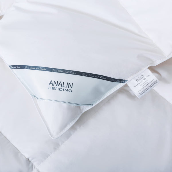 ANALIN Super King Size Duvet - 13.5 Tog Luxurious Goose Feather & Down Quilt, 50% Down Super King Size Bed Duvet, 100% Cotton Shell, Anti-dust mite &