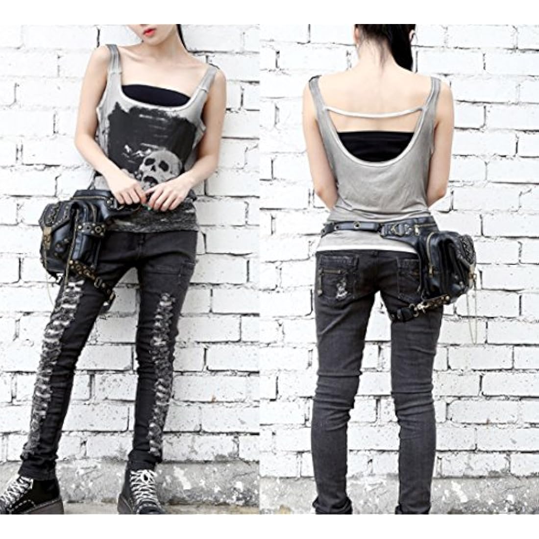 FiveloveTwo® Men Women Multi-Purpose Tactical Drop Leg Arm Bag Pack Hip Belt Waist Messenger Shoulder Fanny Packs Steampunk Bag Wallet Purse Pouch Bag