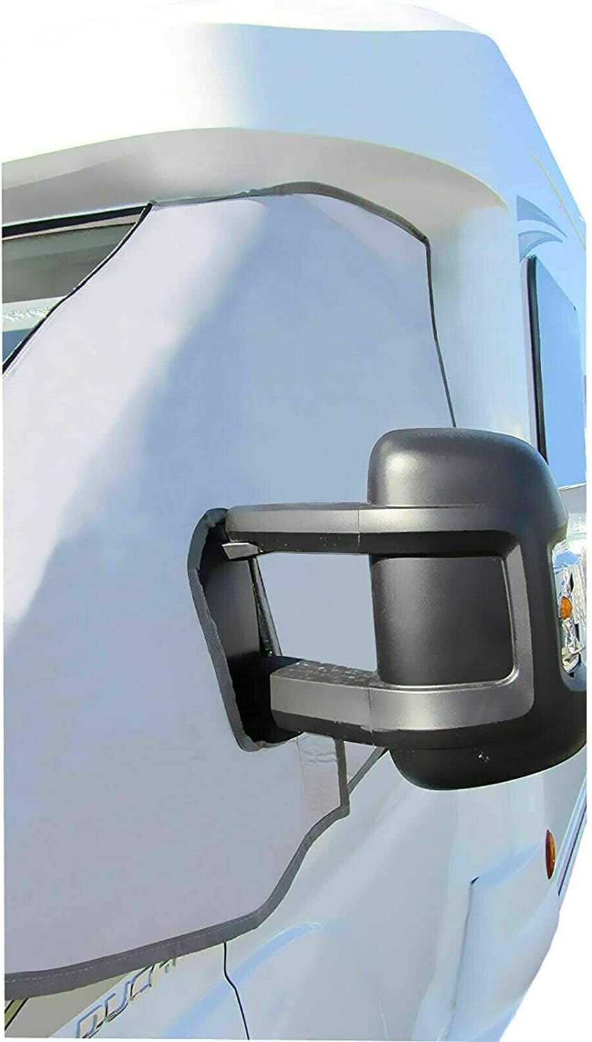 External Zip Turn Down Silver Thermal Screen Cover for Fiat Ducato Peugeot Boxer Citroen Relay X250/290 from 2006-2025 Campervan Motorhome Cab Insulation Blind