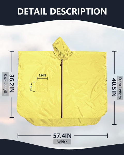 Victoper Waterproof Poncho Adult, Reusable Rain Poncho Adult Waterproof Poncho Waterproof Adult Lightweight Waterproof Raincoat for Outdoor Hiking Camping Cycling Traveling