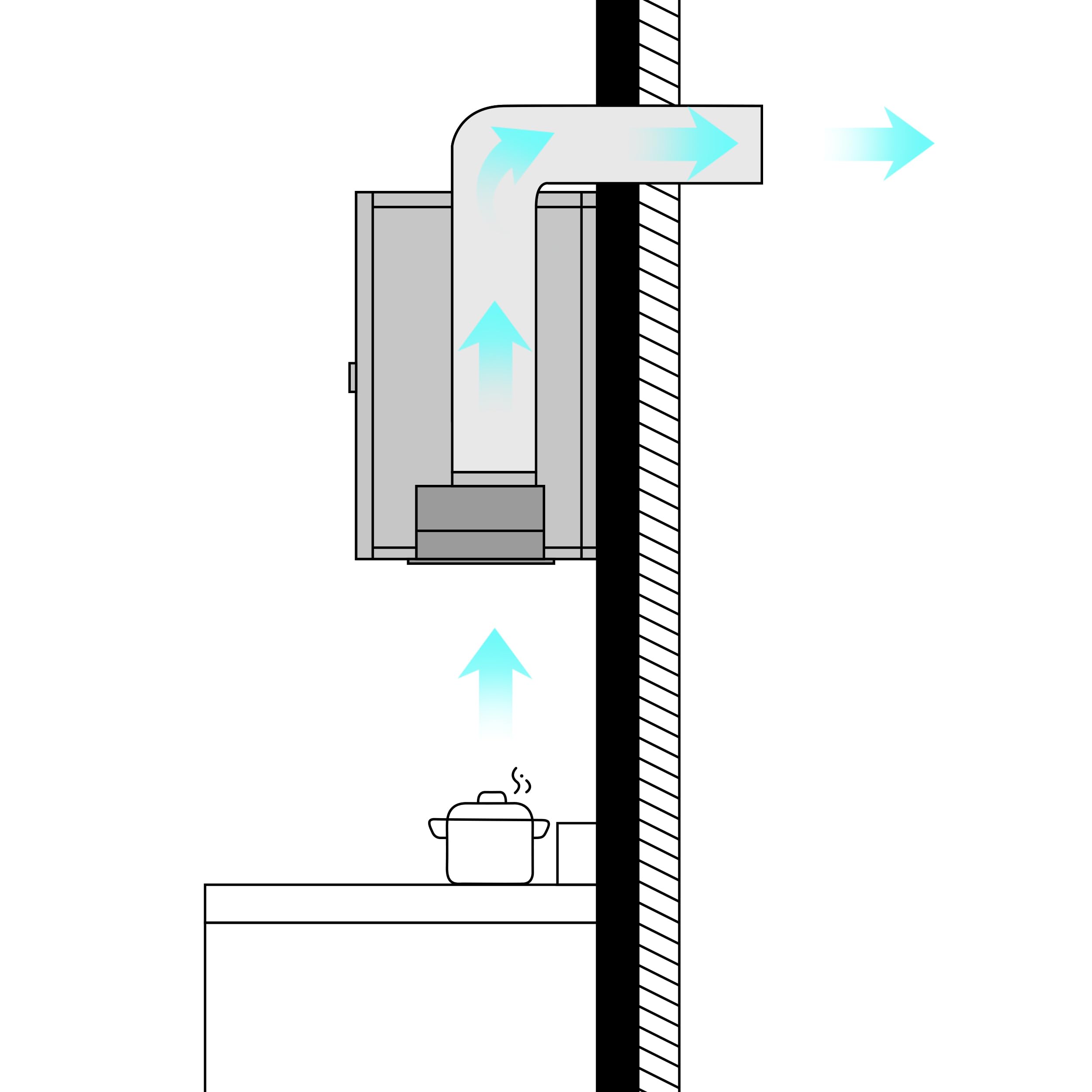 CIARRA Integrated Cooker Hood 52cm CBCS5913A Stainless Steel Built in Extractor Hood LED Light 3 Speeds Undercabinet Extractor Fan