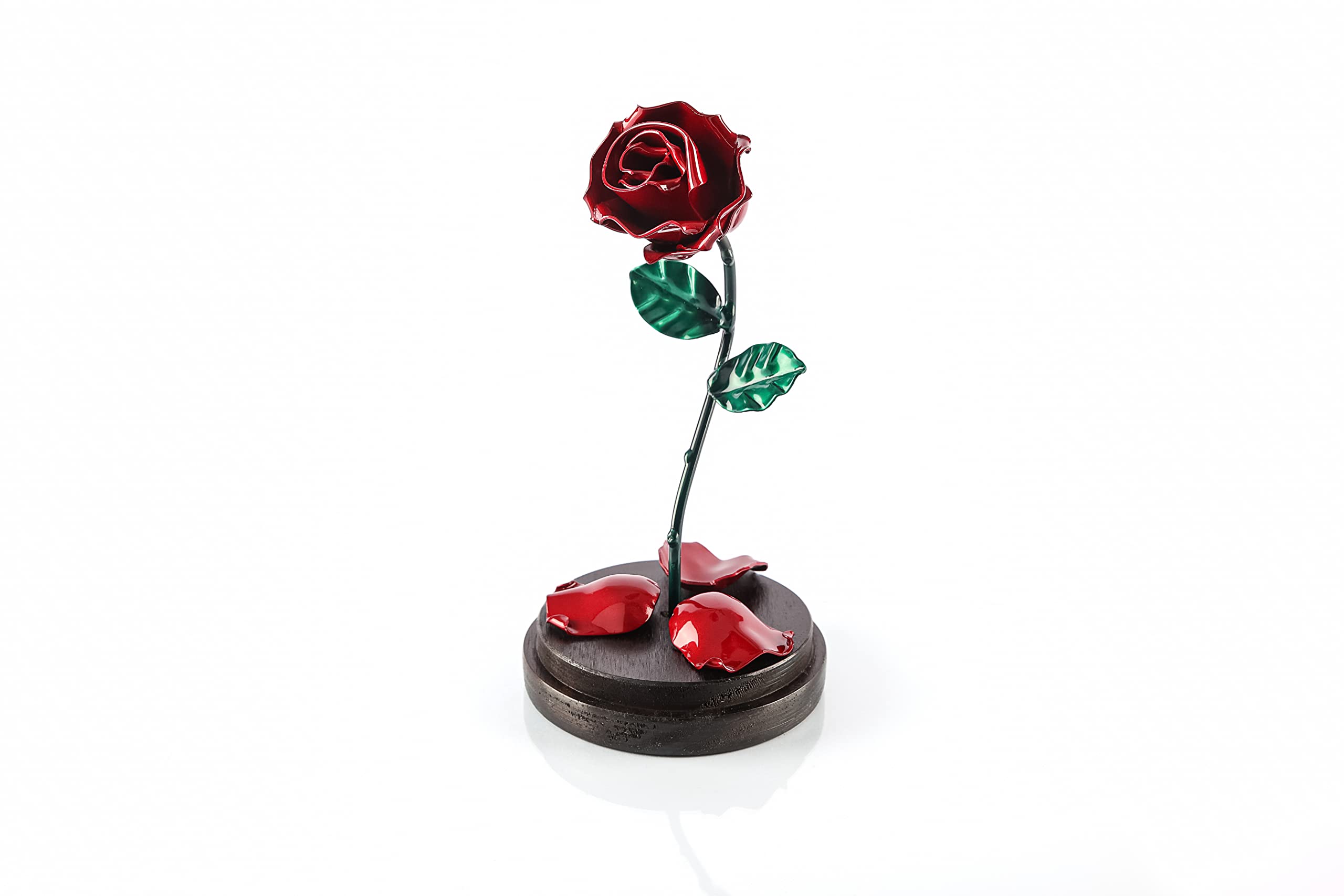 Forging Art Bcn Hand Forged Enchanted Rose in Beauty and the Beast Glass Dome - Gift of Valentine's Day, Mother's Day, 6th Year Wedding Anniversary
