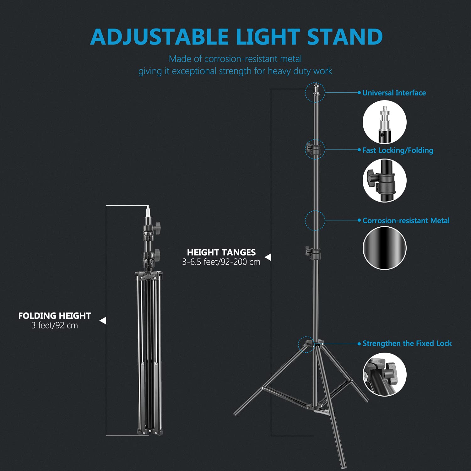 NEEWER Upgraded 660 PRO II RGB LED Video Light with App Control & Tripod Stand Kit, 2 Pack 50W/1% Min Dimming/CRI97+/3200~5600K Key Lighting for Game Streaming YouTube Recording Studio Photography