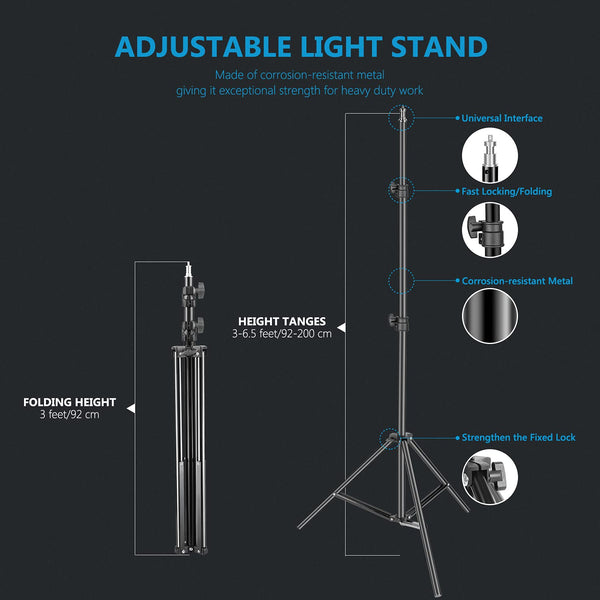 NEEWER Upgraded 660 PRO II RGB LED Video Light with App Control & Tripod Stand Kit, 2 Pack 50W/1% Min Dimming/CRI97+/3200~5600K Key Lighting for Game Streaming YouTube Recording Studio Photography