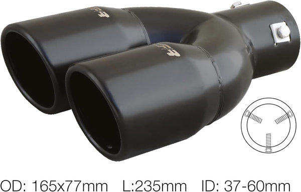 Simoni Racing TRX/18N Universal Stainless Steel Double Round Exhaust Terminal, Black