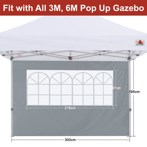 ABCCANOPY 2 Pack of 3M Gazebo Marquee Replacement Exchangeable Side Panel Wall Panels Walls,Grey
