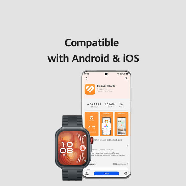 HUAWEI WATCH FIT 4 Pro Smart Watch, 1.82" Sapphire AMOLED Screen, Titanium Body, ECG & SpO2 Monitor, 10-Day Battery, 100+ Workout Modes, GPS, Waterproof, iOS Android Compatible, Fitness Tracker, Black