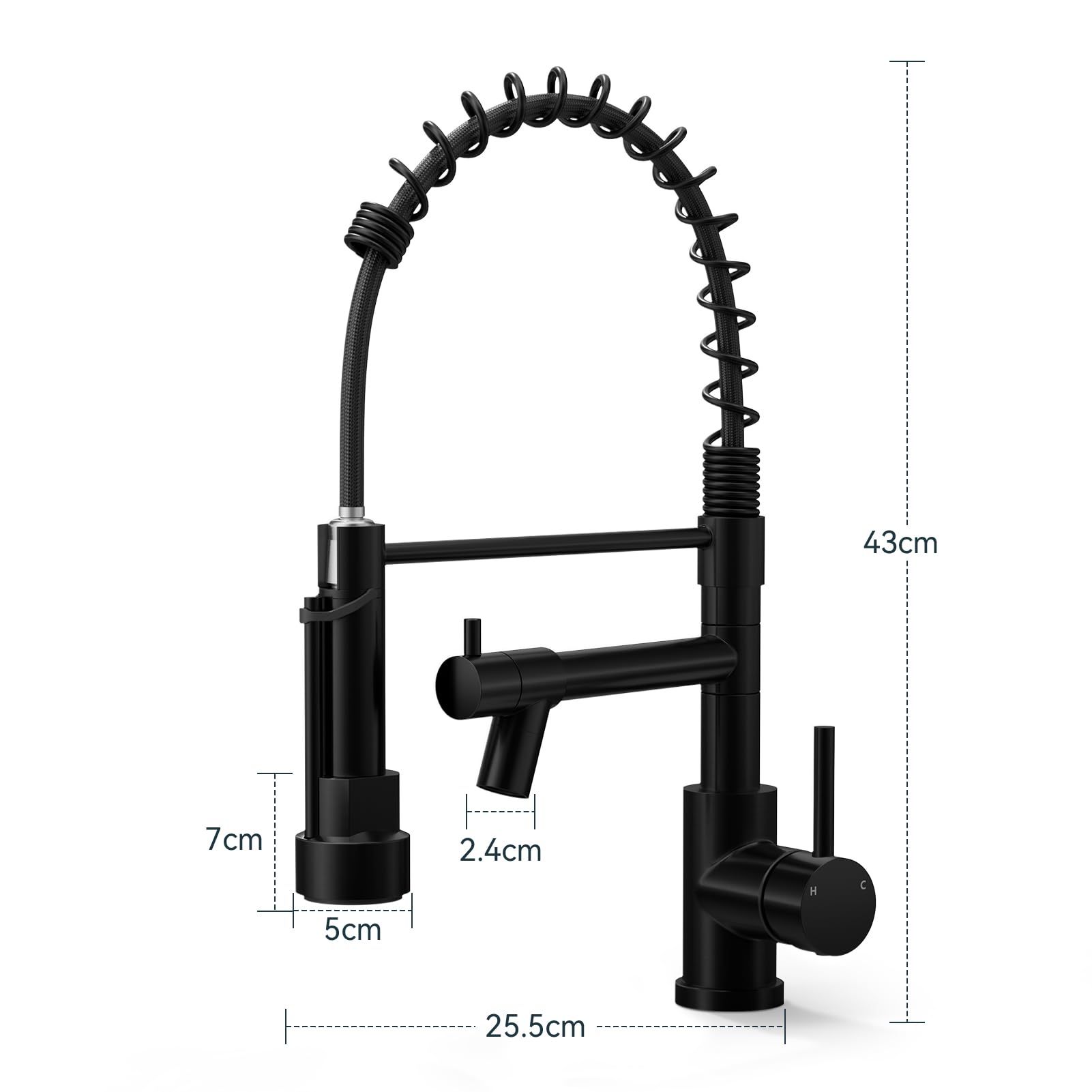 Warmiehomy 5 Modes Kitchen Taps Mixer with Pull Out Spray,High Arc 360° Swivel Dual Spout Pull Down Stainless Steel Kitchen Sink Taps,Brushed Nickel