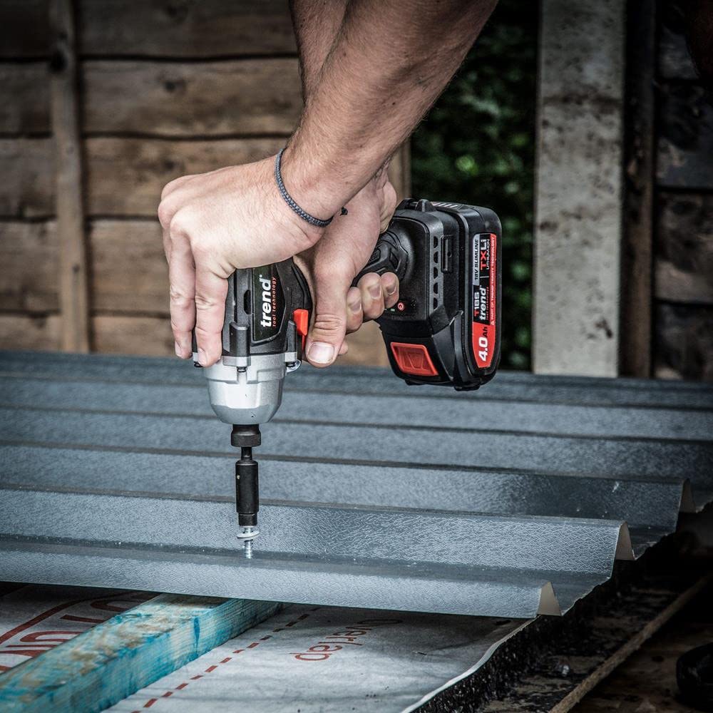 Trend 18V Cordless Brushless Impact Driver with High Performance Motor & Two Speed Settings, Bare Tool (Battery & Charger Sold Separately), T18S/IDB