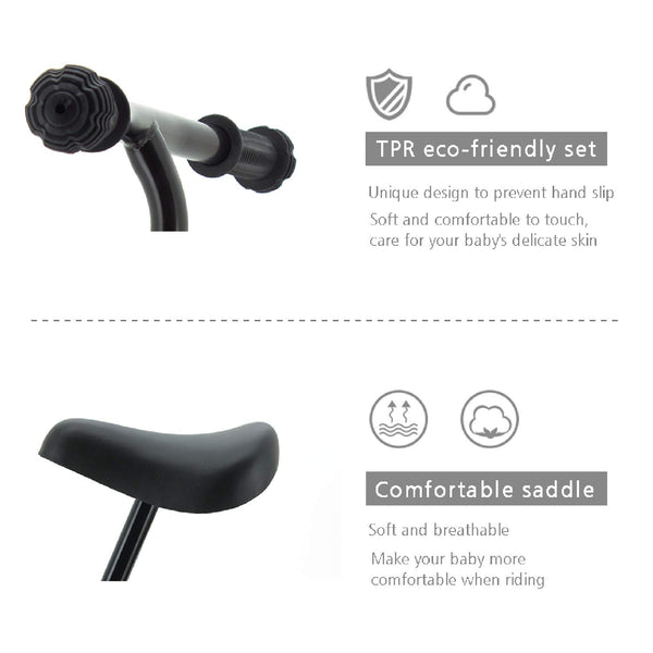 12" Balance Bike Carbon Steel Frame No Pedal Walking Balance Bike Training Bicycle for Kids and Toddlers 2- to 6 Years Old