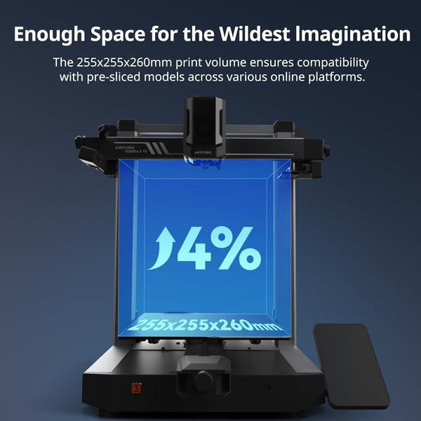 ANYCUBIC Kobra 3 V2 Combo 3D Printer, 600mm/s Fast Printing FDM 3D Printer, Multicolor Printing Up to 8 Colors, Active Drying, Upgraded Auto-leveling, Print Size 255x255x260mm, Realize Smooth Printing