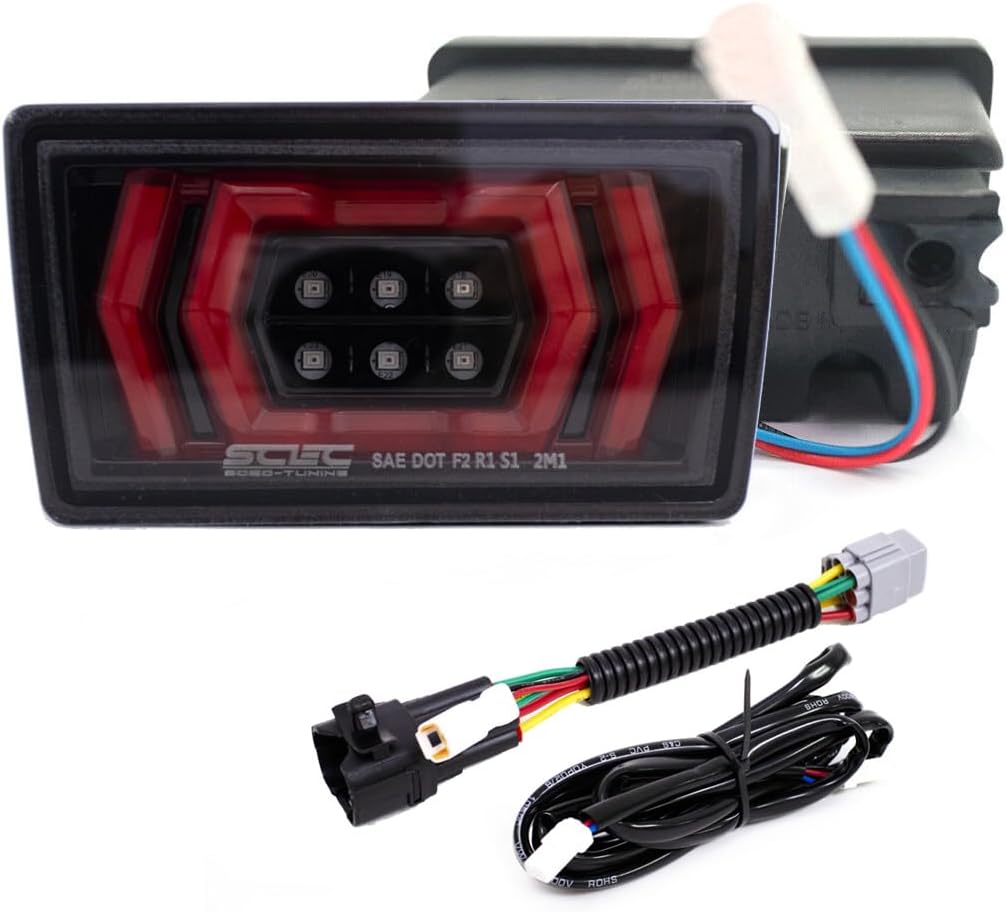 GAZOZ PERFORMANCE F1 Style 4th Brake/Fog Light Kit Rear Bumper - Plug and Play Brake Light Compatible with 2022-2024 Subaru WRX VB - Clear Lens Red Bar - Functions as Tail Lamp & Brake Lamp