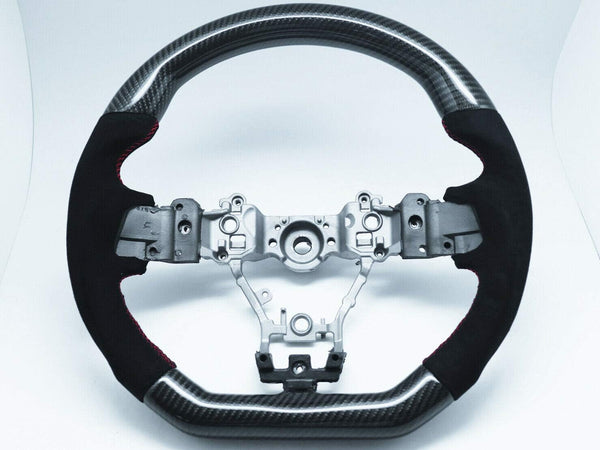 Gazoz Performance Carbon Fiber D-Shape Alcantara Racer Steering Wheel for 15-20 WRX STI