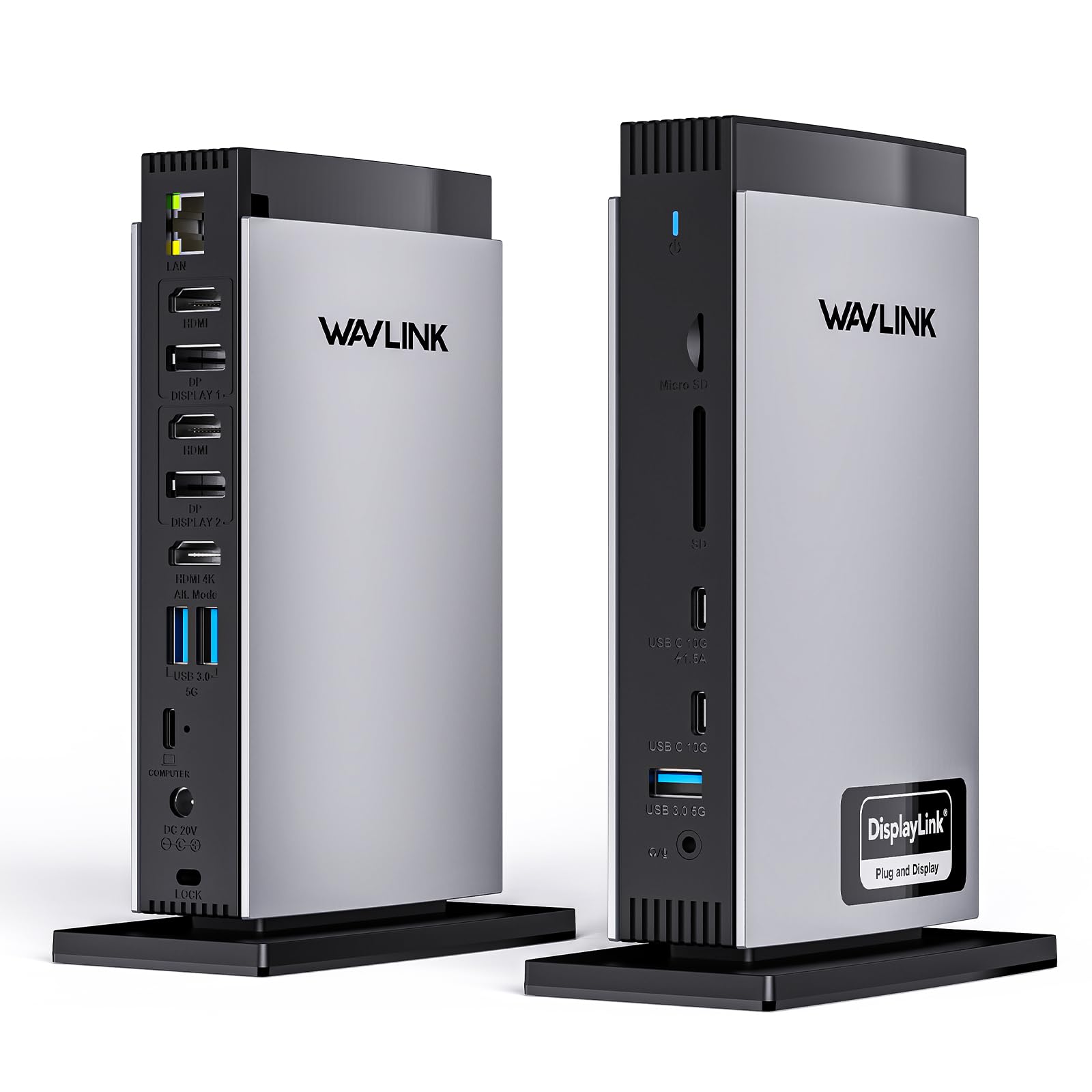 WAVLINK USB C Docking Station with 3 HDMI, Displaylink Laptop Dock Triple Monitor 4K60Hz, 100W Charging for M1 M2 M3 M4 Mac and Windows, 5 USB Ports, 2DP, 1Gbps Ethernet Port, Audio/Mic, SD/TF