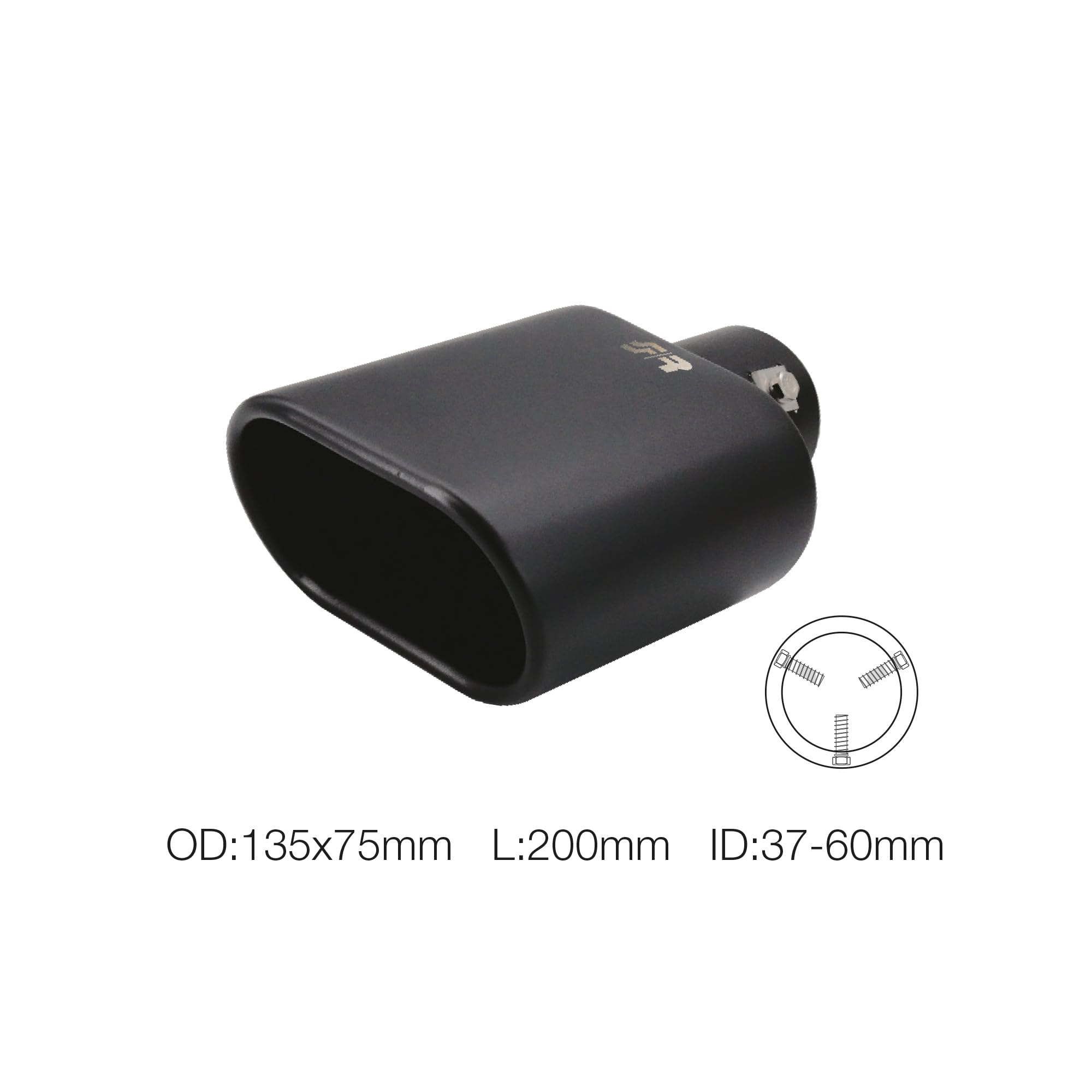 SIMONI RACING TRX/16N Exhaust Muffler Universal, Stainless Black