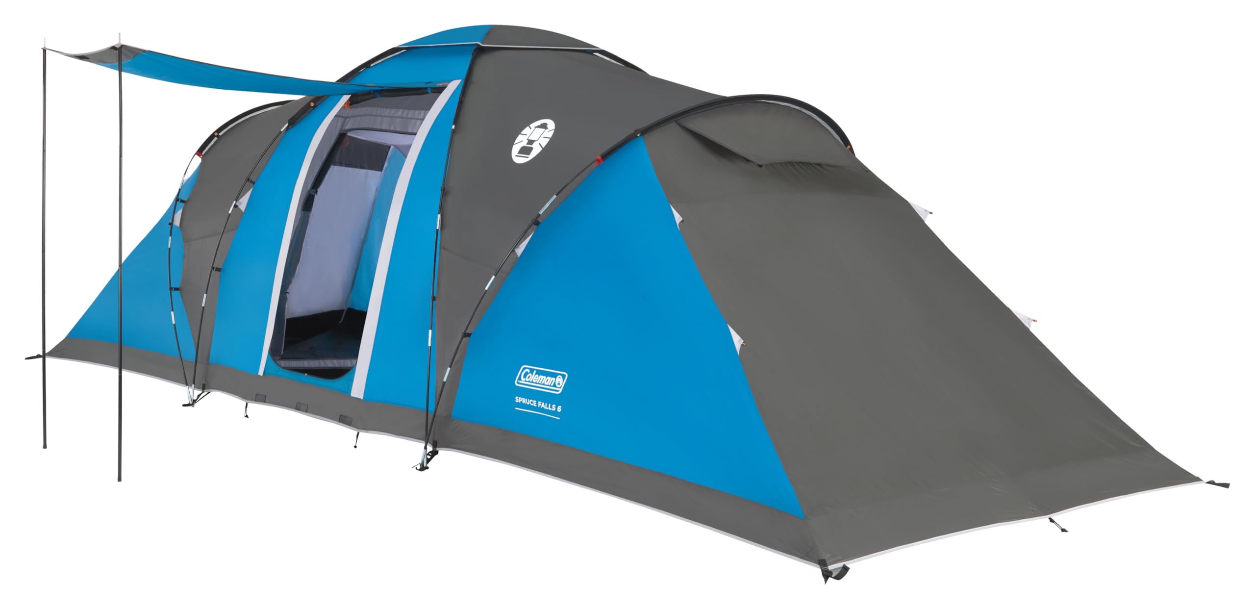 Coleman Spruce Falls 4 Tent | 4 Man Vis-a-Vis Family Tent with 2 opposite XXL size Bedrooms and Living area | 4 Person Camping Tent | 3000mm Waterproof | Sewn-in Groundsheet