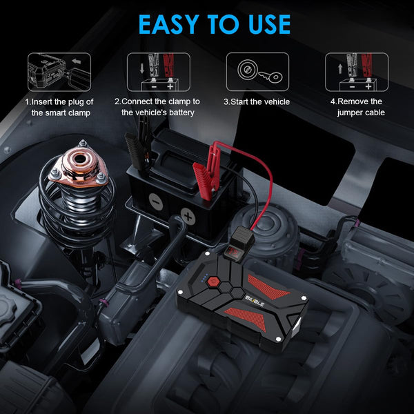 BIUBLE Jump Starter 5000A Car Battery Booster Jump Starter 12V Portable Power Pack (up to 7.0L Gas or 5.5L Diesel Engine), Car Starter Power Bank with LED Flashlight,Force Start