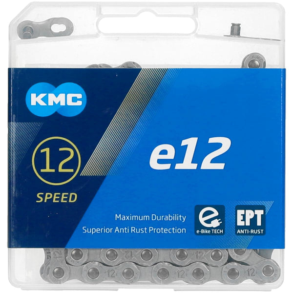 KMC E12 EPT 12 Speed E-Bike Chain, 130 Links, Dark Silver