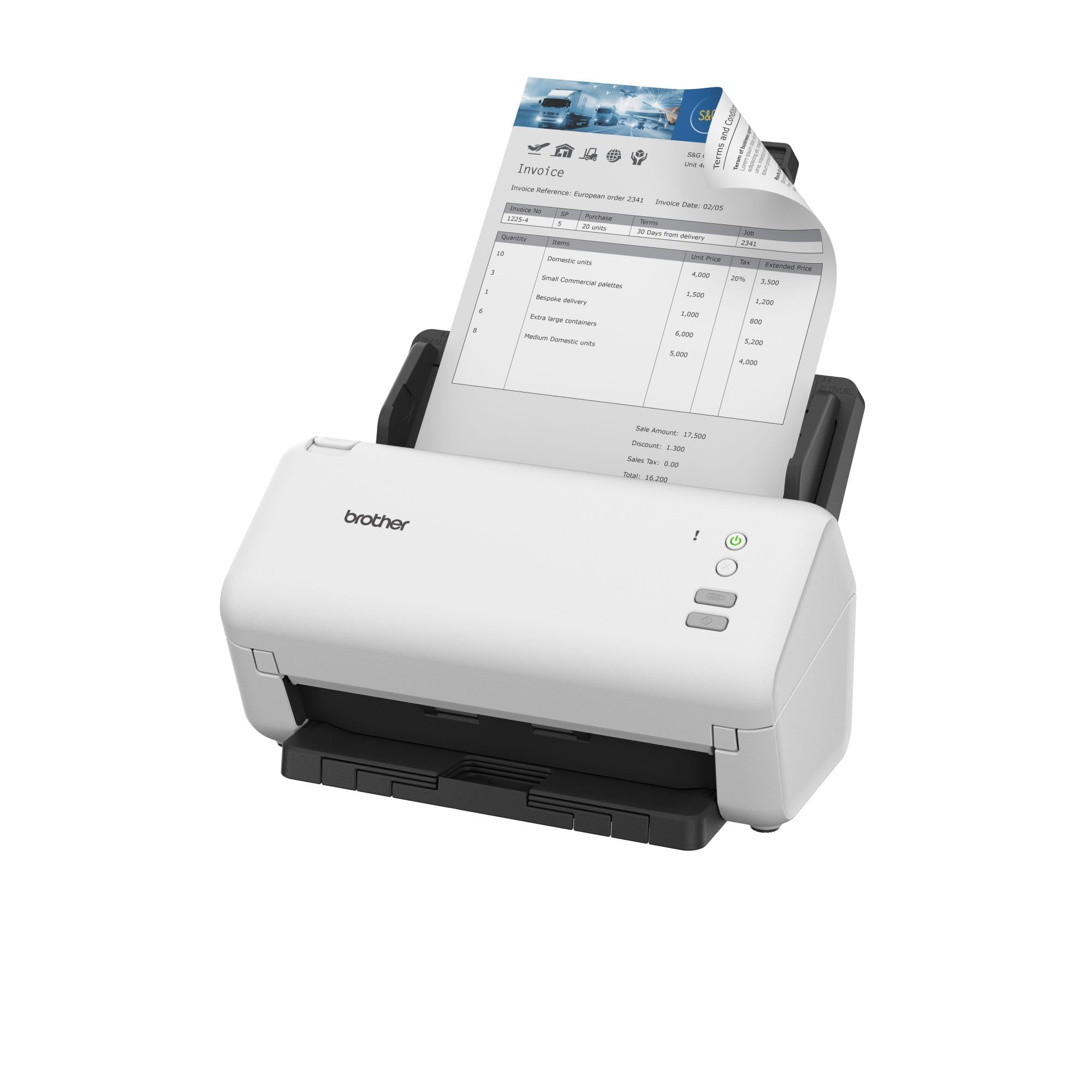 Brother ADS-4300N Desktop Document Scanner |SuperSpeed USB 3.0 |Double-sided |Advanced Image Capture, UK Plug