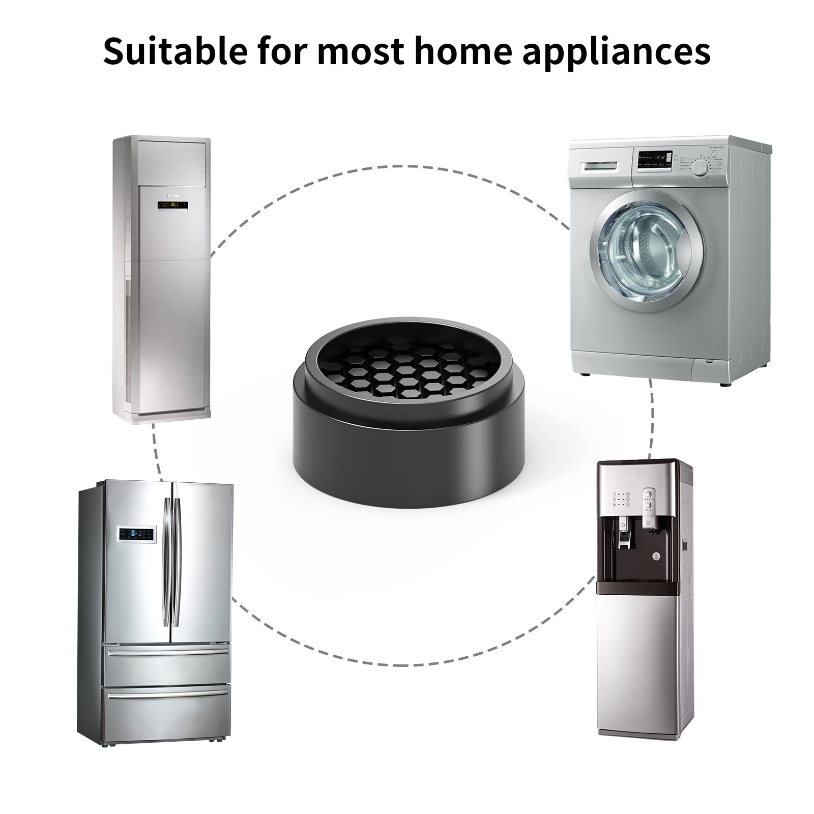 Ezprotekt 12Pack Adjustable Round Bed Furniture Risers, 1 Inch Stackable Furniture Lifts Risers Creates an Additional 1", 2", or 3" of Height for