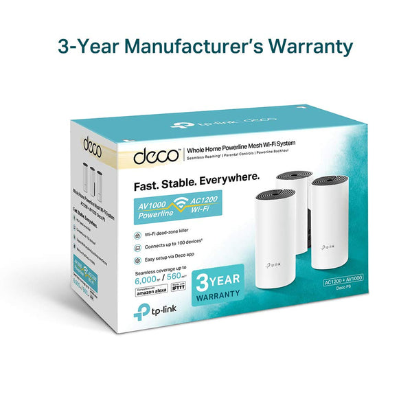 TP-Link Deco PX50 AX3000 + G1500 Whole Home Powerline Mesh Wi-Fi 6 System, Dual-Band, Gigabit Ports, AI-Driven Mesh, cover up to 6,500 ft2, Connect up to 150 devices,1.0 GHz CPU, HomeShield, Pack of 3