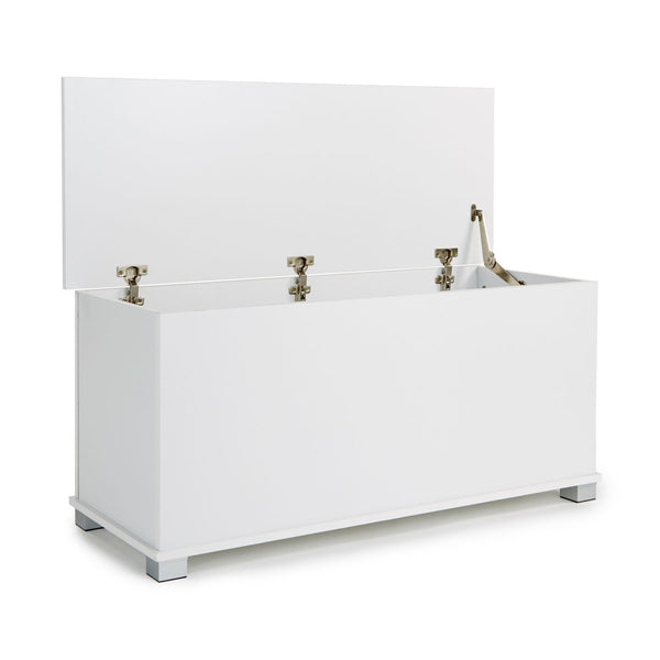 Home Source Ottoman Storage Toy Chest Bedding Blanket Box, White, 99cm