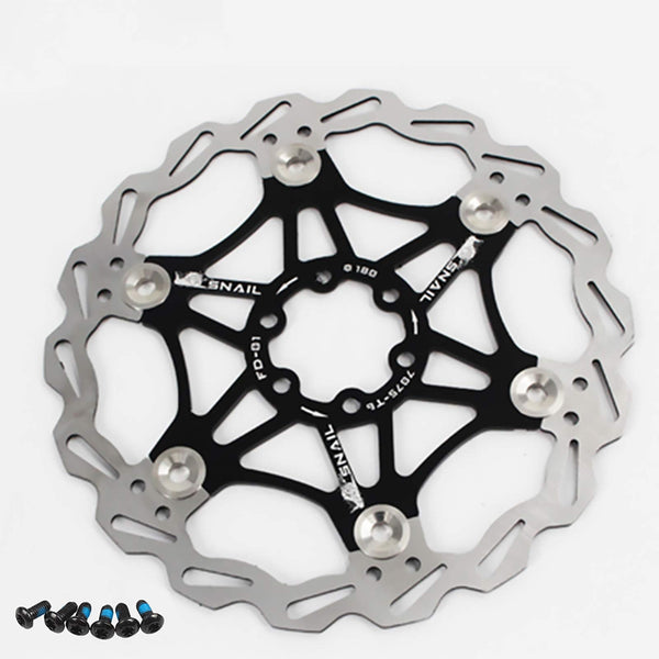 Newgoal Bicycle Disc Brake Disc, Bicycle Brake Disc Mountain Bike Floating Brake Disc Center Lock Bicycle Accessories (Black 203mm)