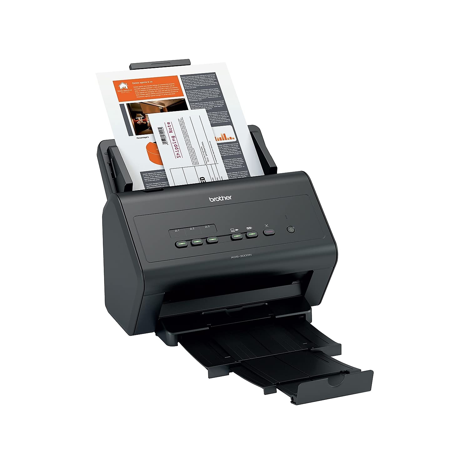 Brother ADS-4300N Desktop Document Scanner |SuperSpeed USB 3.0 |Double-sided |Advanced Image Capture, UK Plug