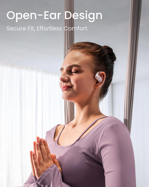 SHOKZ OpenFit Air Open-Ear Headphones, True Wireless Bluetooth Earphones with Mic, Fast Charging, 28h Playtime, IP54 Waterproof for Workout - Black