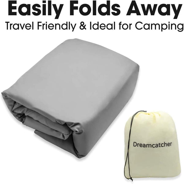 Dreamcatcher Premium Inflatable Mattress King Air Bed 203x152x46cm. Dark Grey Blow Up Bed Air Mattress with Built in Electric Pump & Airbed Storage