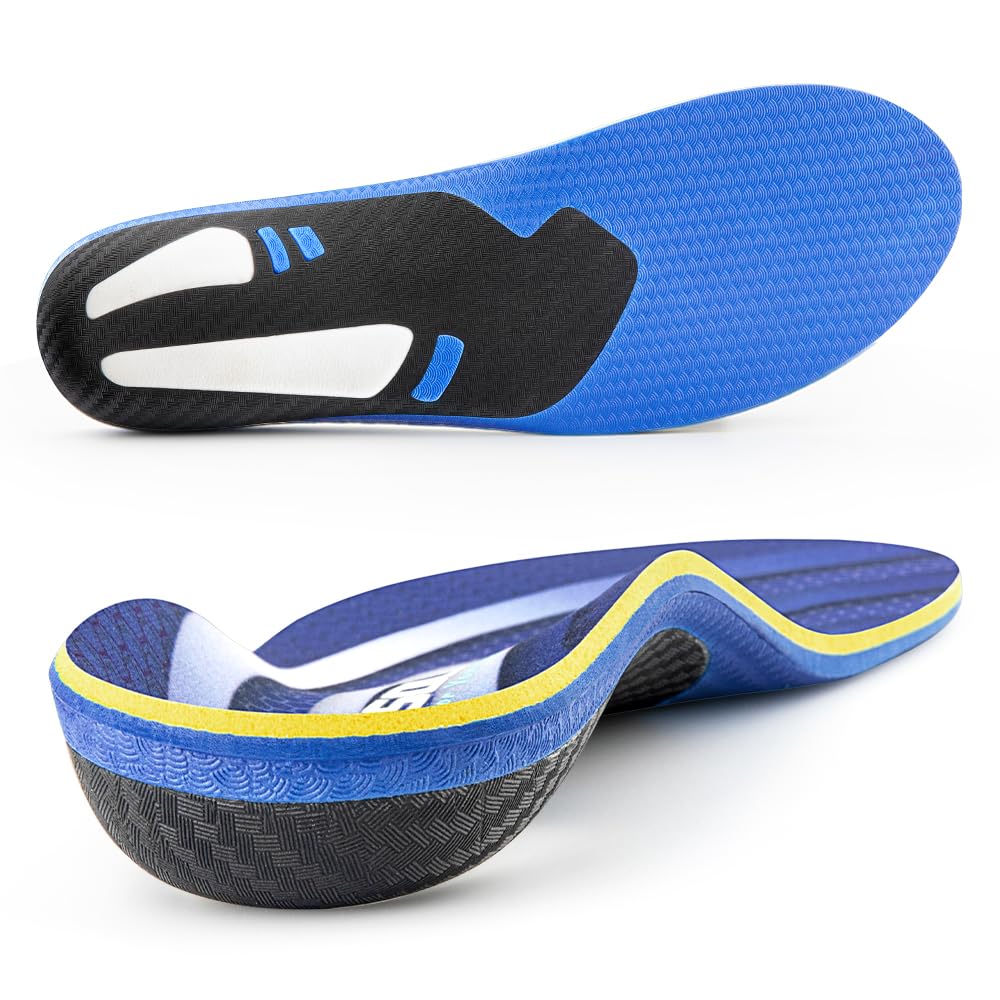 VALsole Orthotic Insole,Arch SupportFor Insole,Plantar FasciitisInsole,for OverPronation,Flat Feet,Metatarsalgia,Heel Pain, Insoles for Men and Women,Blue (UK 9-28cm, Blue-V227)