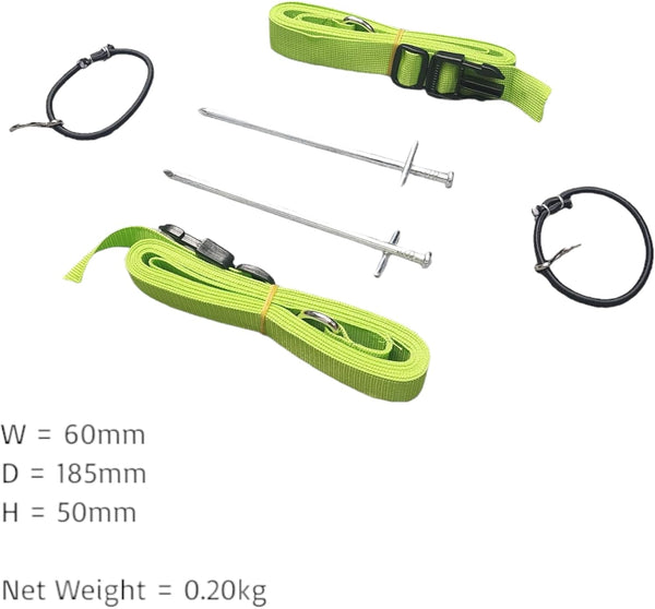 Dometic Storm Straps Tie Down Kit for Kampa or Dometic Awnings - Heavy Duty Secure Fit Acessories and Parts for Caravan, Motorhome, Campervan, Air Awning, Tent - Green