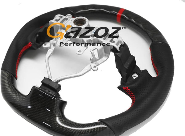 Gazoz Performance Carbon Perforated Leather Steering Wheel Compatible With Subaru Impreza WRX STi 2008-2014 GR