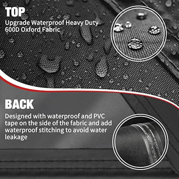 BBQ Cover, BBQ Covers Waterproof Heavy Duty Large 600D with Handle Vent Strap Drawstring Buckle Large BBQ Cover Rip-proof Dust-proof Anti-UV for Weber Brinkmann Outback Char Broil etc (150x63x119cm)