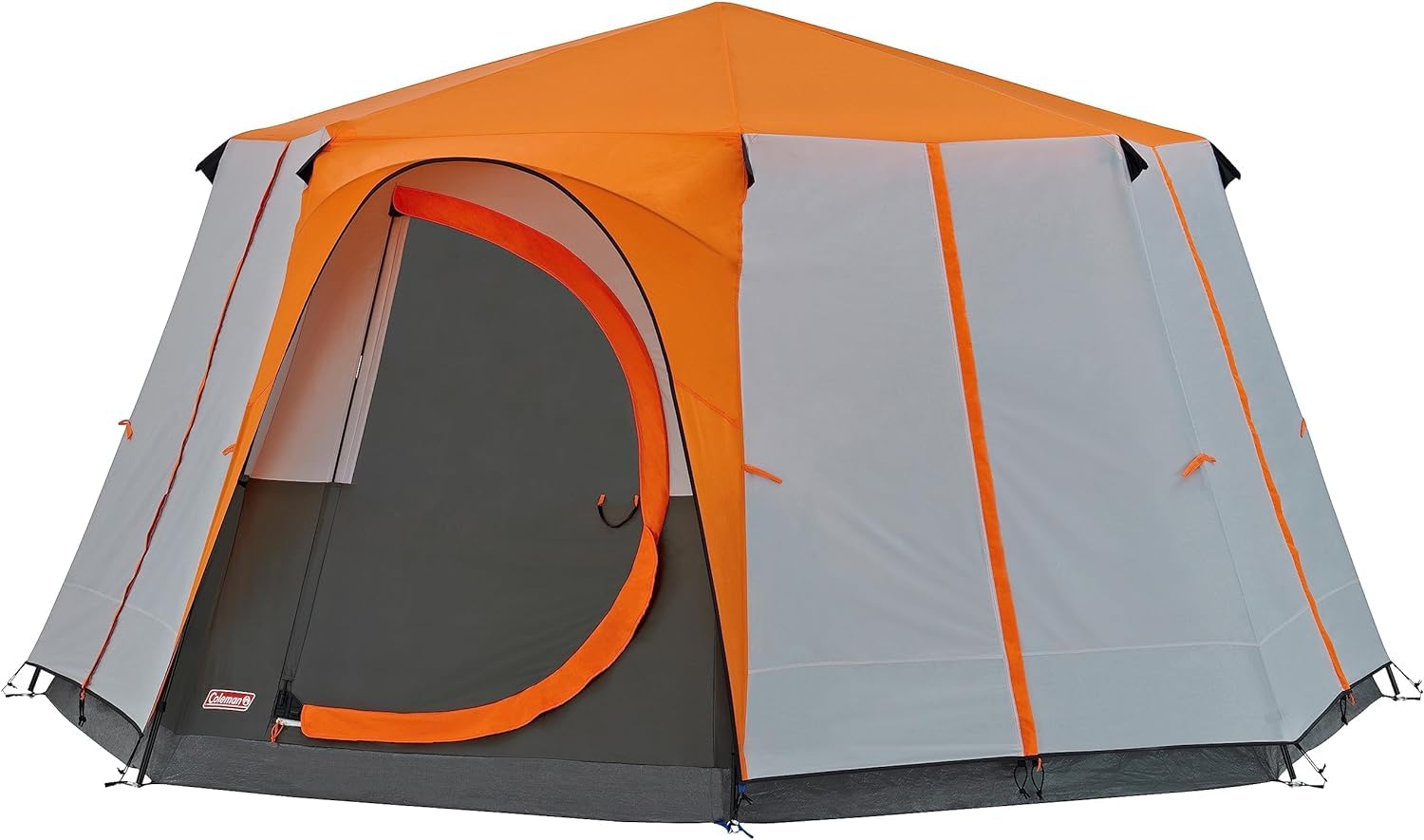 Coleman Tent Octagon, 6 Man Festival Dome Tent, 6 Person Family Camping Tent with 360° Panoramic View, Stable Steel Pole Construction, Sewn-in Groundsheet, 100 Percent Waterproof
