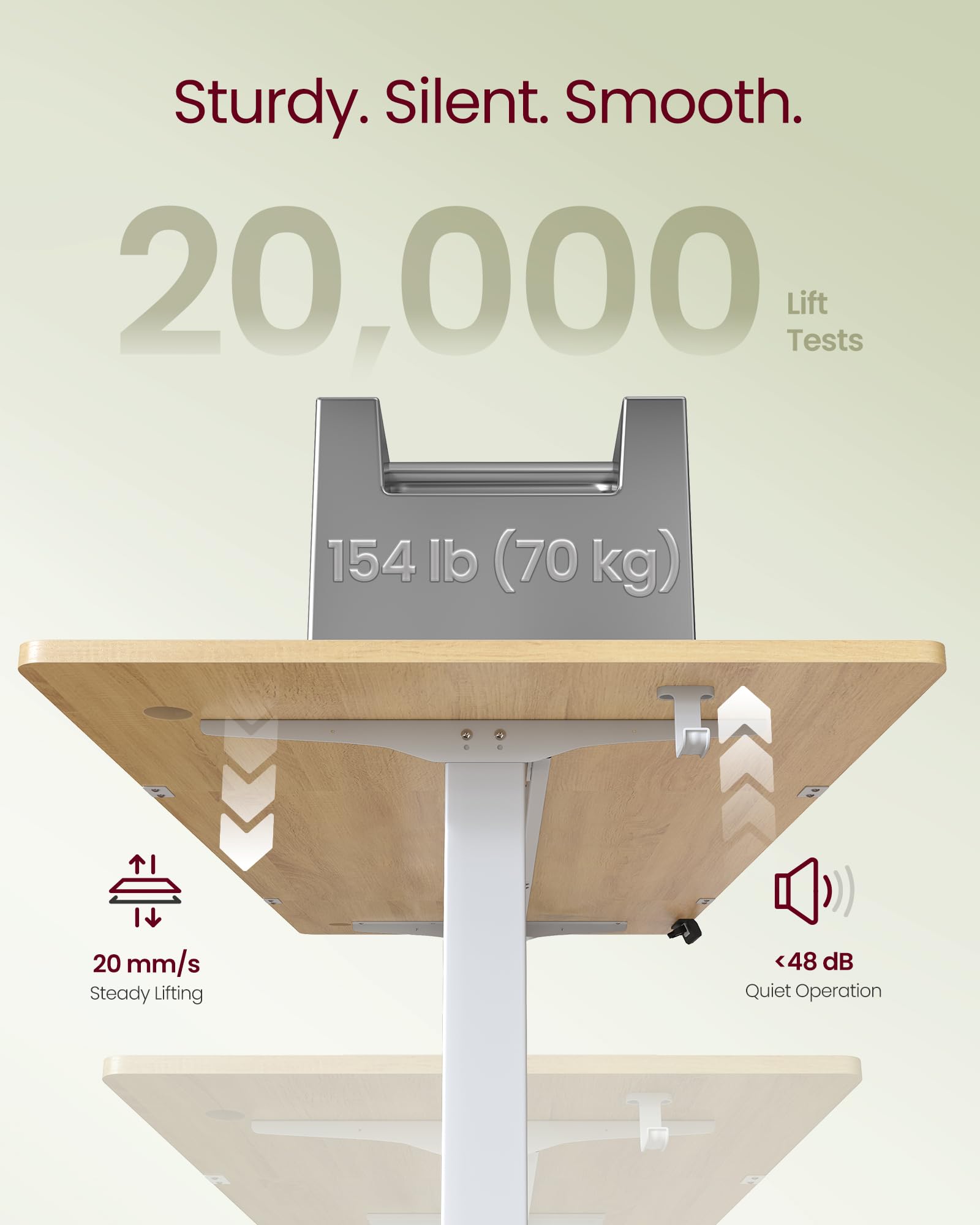 VASAGLE Electric Standing Desk, Height Adjustable Desk, 60 x 140 x (72-120) cm, 4 Memory Heights, Storage Pocket, for Home Office, Study, Rustic Brown and Ink Black LSD134K02