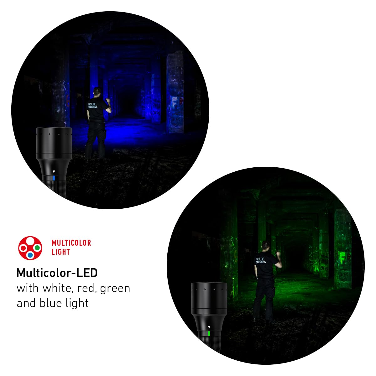 Ledlenser P7R torch LED, 1000 lumens, rechargeable Lithium 18650 battery, 210m long distance beam, focusable, up to zu 40h runtime, incl. magnetic charging system and wall mounting, Flashlight