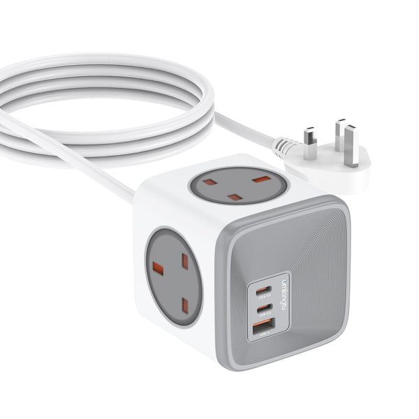 Socket Cube USB C Power Strip with 4 Outlets 3250W and 30W USB C Charging for iPhone 16/15/14, iPad,MacBook, Galaxy, Power Delivery Charging for Game, Dorm Rooms, Home, Office, White