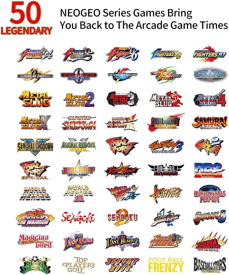 UNICO MVSX Home Arcade, Preloaded 50 SNK Neo Geo Official Licenced Retro Games, Support Two players to Play Games Concurrently, Including The King of Fighters/Metal Slug and More