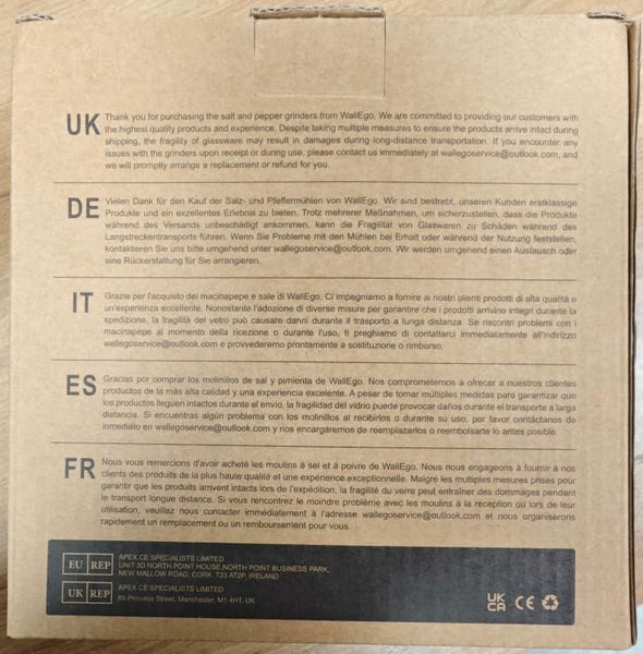 Salt and Pepper Grinder Set, Adjustable Coarseness Salt Shakers, Premium Ceramic Glass Body Salt and Pepper Mills [Without Spice Content]