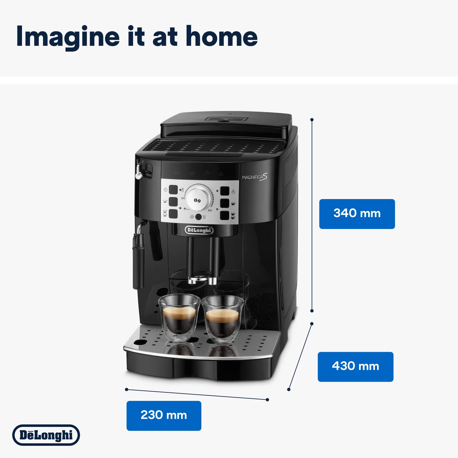 De'Longhi Magnifica Evo Next ECAM312.80.TB, Automatic Coffee Machine With Automatic Milk Frother, Bean To Cup Coffee and Cappuccino Machine with Intuitive Touch Display, Black/Titanium
